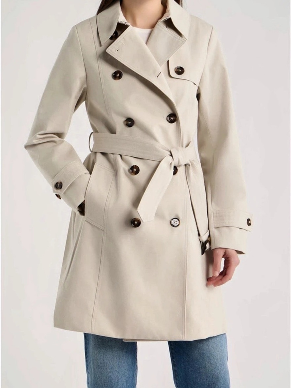 Barbour
Great Belted Water
Resistant Twill Trench Coat
Color: Mist/ Birchwood Dr